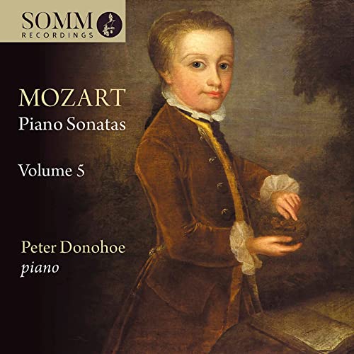 CD cover featuring a portrait of a young Mozart and text details.