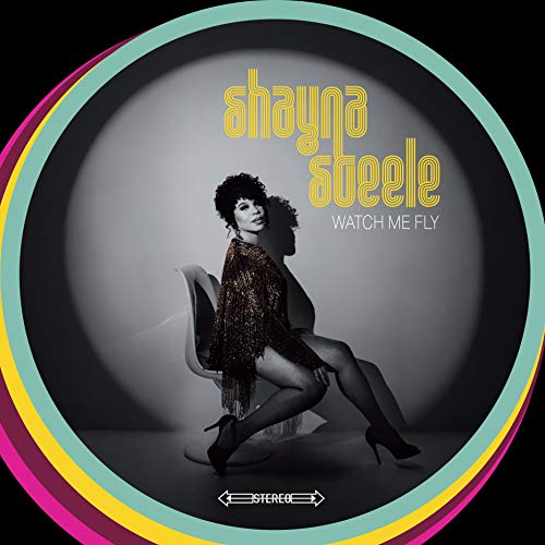 "Vinyl record cover featuring a black and white photo of a woman in a chair."