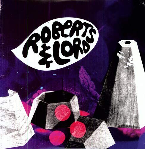 "Album cover with abstract geometric shapes and 'Roberts & Lord' text on purple background."