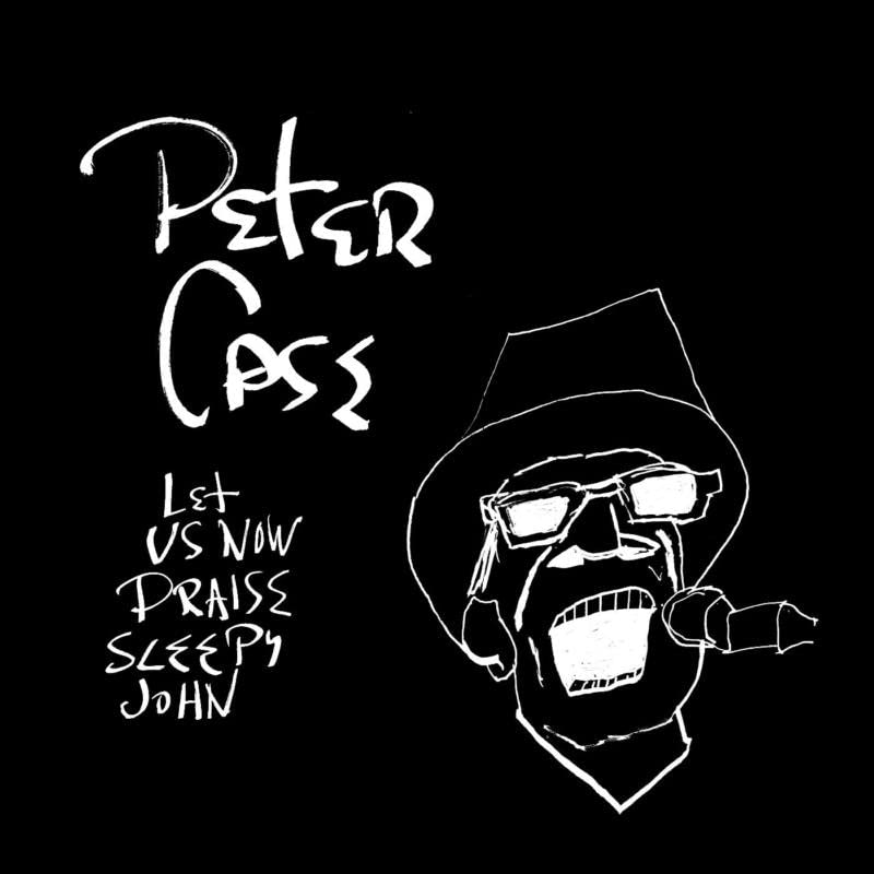 Black and white album cover with sketched text and a face in sunglasses.