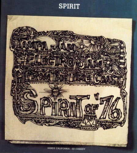 "CD cover with 'Spirit of '76' illustration on a teal background."