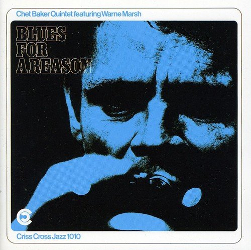 "Album cover with blue-toned portrait of a man playing trumpet."