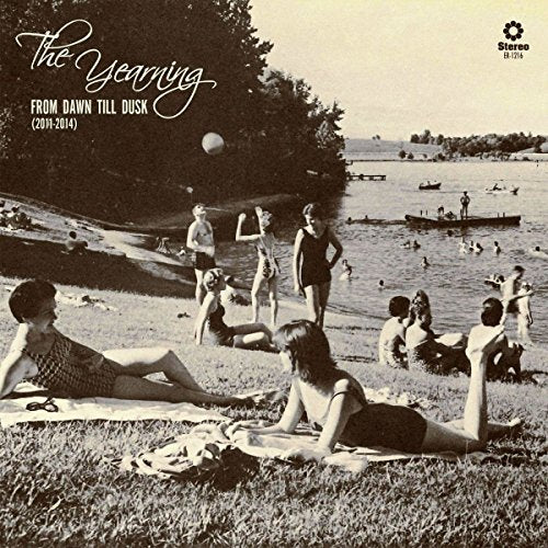 Sepia-toned album cover with people at a beach scene, text "The Yearning" at top left.