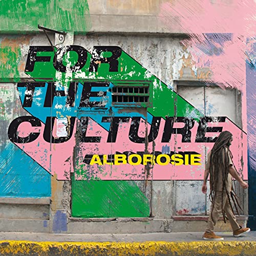 Album cover for Alborosie’s “For The Culture” with text and a walking figure.