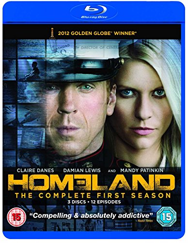 "Blu-ray case for 'Homeland Season 1' with man and woman on the cover."