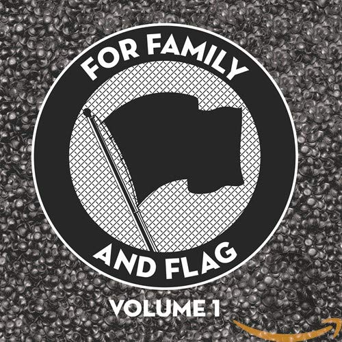 CD cover: black and white design with a flag and text “For Family and Flag”.