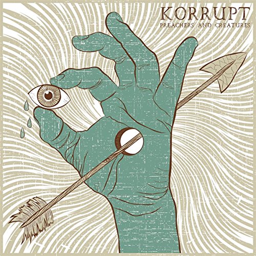 "Album cover art: green hand holding an eye, pierced by an arrow."