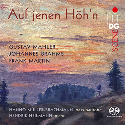 CD cover featuring a landscape painting and composer names: Mahler, Brahms, Martin.