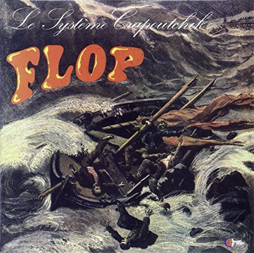 Album cover: stormy sea with boats and people struggling in waves.