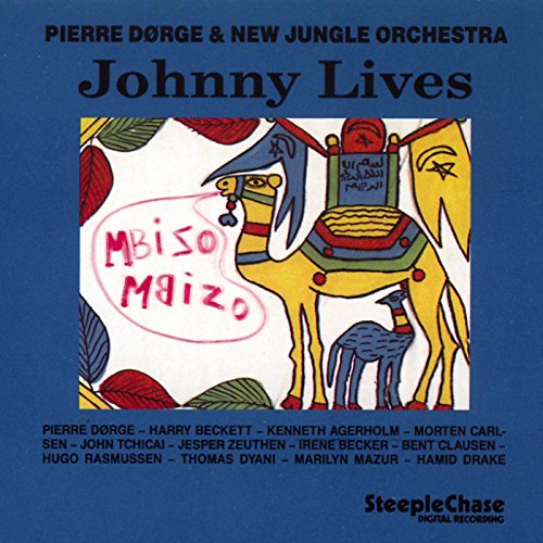CD cover for "Johnny Lives" with illustrated camel and colorful foliage.