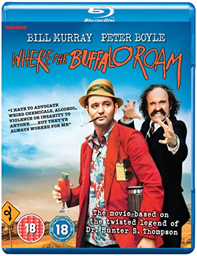 Bill Murray and Peter Boyle on the cover of the Where The Buffalo Roam Blu-ray.