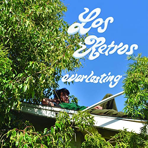 Album cover for Los Retros’ “Everlasting” with figures and trees.