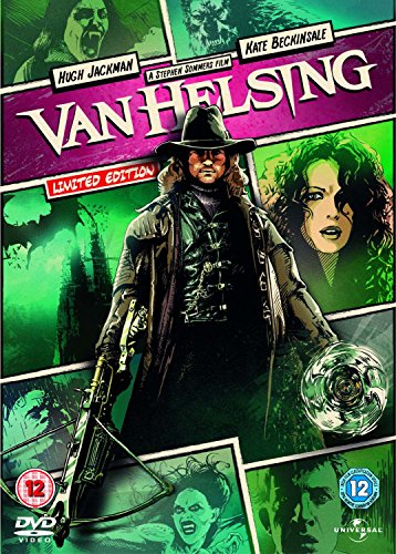 Van Helsing DVD cover art featuring a comic-style illustration of the main character.
