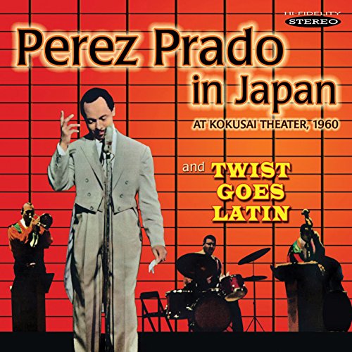 "CD cover featuring Perez Prado in a light suit, singing into a microphone."