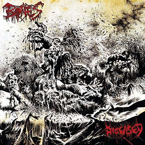 Album cover with a black and white illustration of a diseased, gore-filled scene.