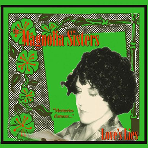 Album cover with a woman and floral pattern on a green background.