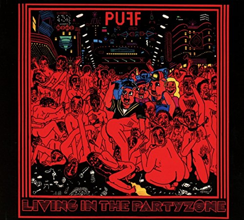 CD cover: red and black illustration of a crowded, energetic party scene.