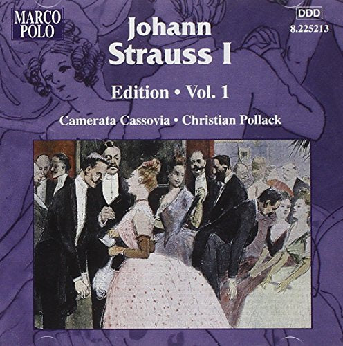 CD cover for Johann Strauss I music, featuring a ballroom scene.