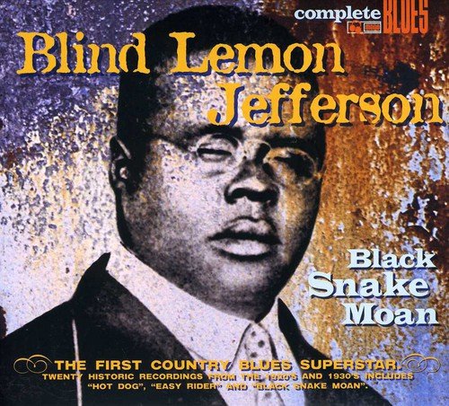 "CD cover featuring a portrait of Blind Lemon Jefferson with text overlay."