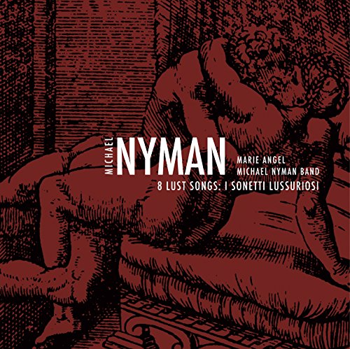 CD cover for Michael Nyman’s “8 Lust Songs” with red-toned Renaissance art.