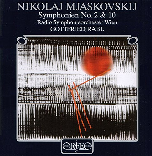 CD cover for Miaskovsky symphonies with abstract red and white design.