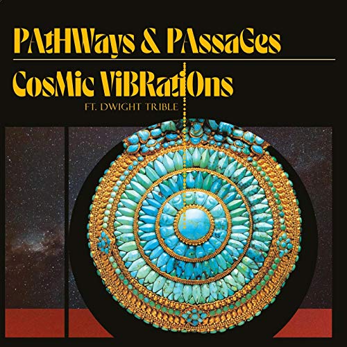 "Album cover featuring a turquoise and gold circular pendant against a starry background."