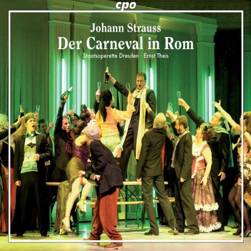 "CD cover featuring a stage scene of people celebrating, dressed in formal attire."