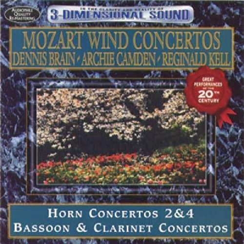 "Mozart Wind Concertos CD cover featuring a garden scene with flowers and trees."
