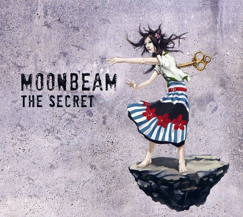 "Moonbeam - The Secret" CD cover featuring a girl on a rock with scissors.