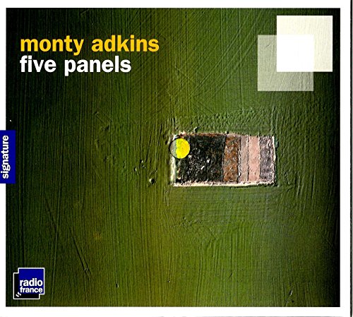CD cover for Monty Adkins’ “Five Panels” with abstract green texture.