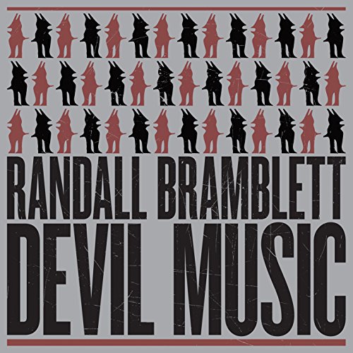 "Album cover with devil silhouettes and title 'Randall Bramblett - Devil Music' on grey background."