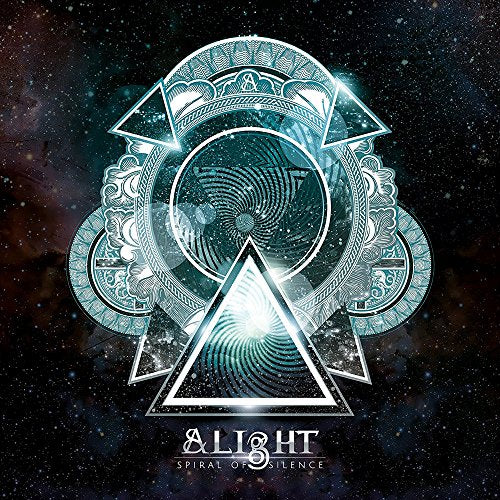 CD cover for Alight’s “Spiral of Silence” with swirling, geometric design.