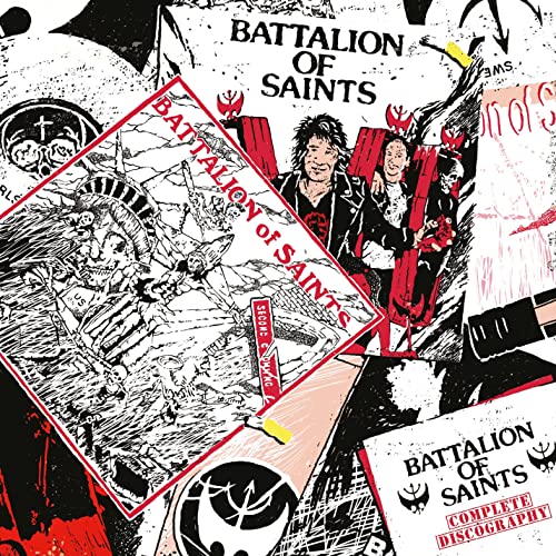 Collage of punk rock imagery for "Battalion Of Saints" CD release.