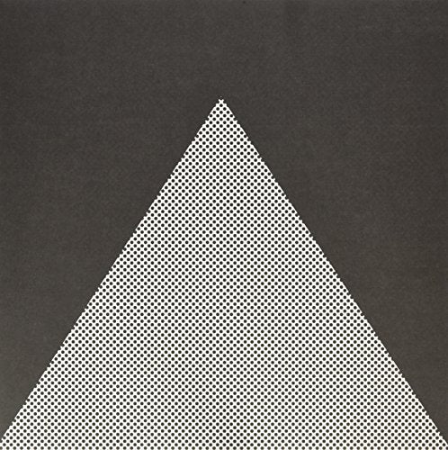 Black and white album cover with a large dotted triangle design.