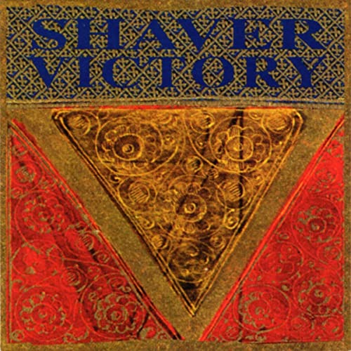 Vinyl record cover for Shaver’s “Victory” with gold and red geometric design.
