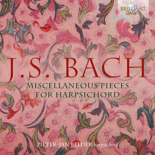CD cover for J.S. Bach harpsichord pieces with floral design.