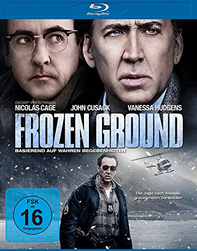 Blu-ray cover for "Frozen Ground" featuring Nicolas Cage and John Cusack.