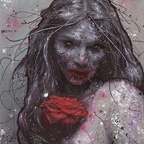 The image depicts a CD cover with a dark, abstract illustration of a woman.