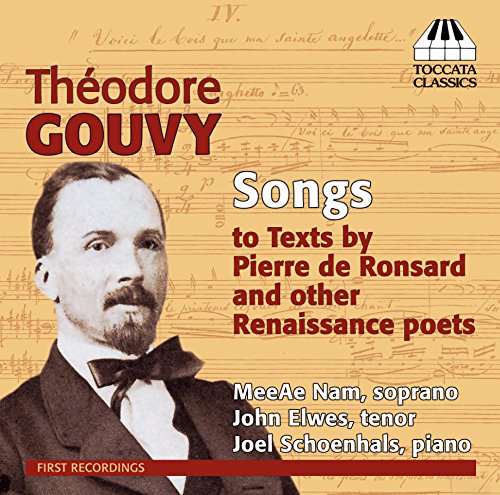 CD cover with Théodore Gouvy portrait and musical notes background.