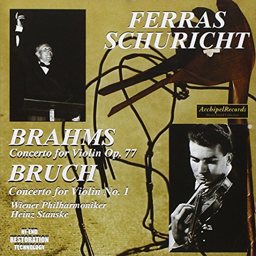 "CD cover featuring two black-and-white musician portraits and violin image on beige background."