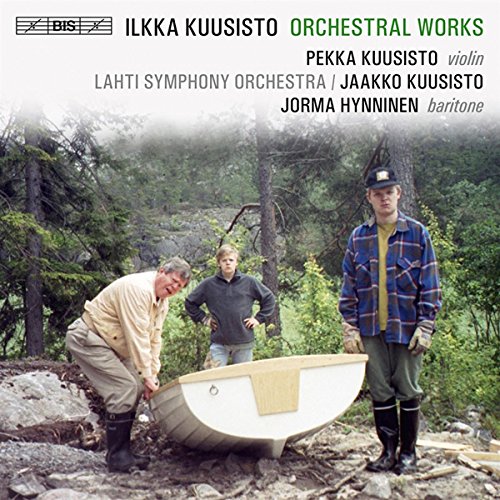CD cover featuring three men in a forest with a boat.