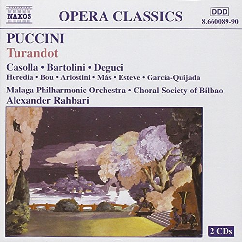 CD cover for Puccini’s *Turandot* opera, featuring a landscape painting.
