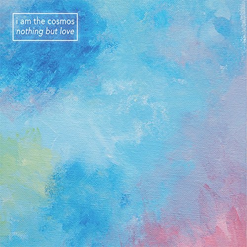 Album cover with abstract blue, pink, and green painted textures.