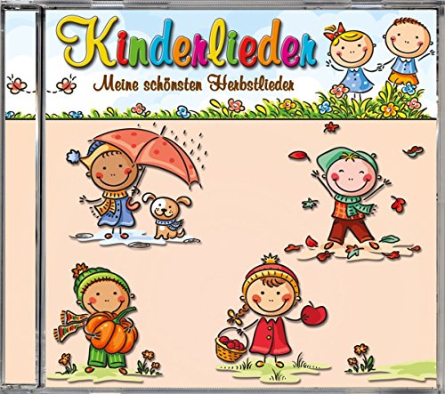 CD cover with cartoon children and autumn leaves, titled "Kinderlieder.