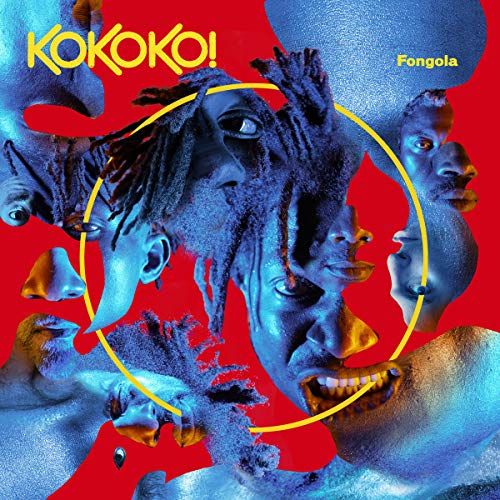 Blue and red album cover featuring layered portraits of a man.