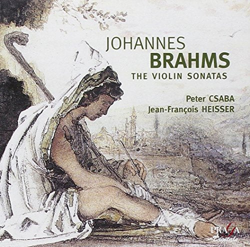CD cover for Brahms’ Violin Sonatas featuring a painting of a seated figure.