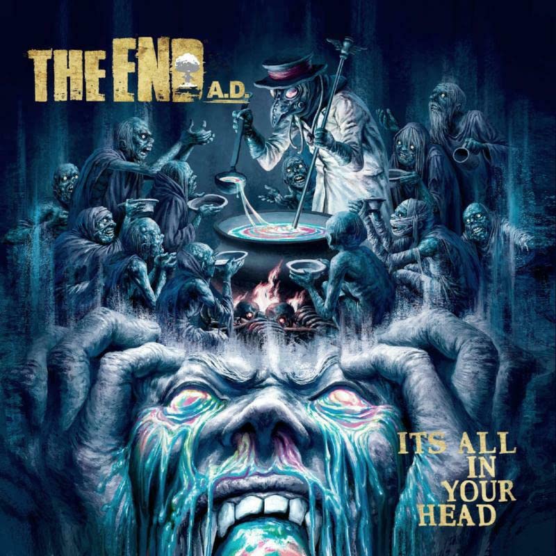 CD cover: ghostly figures surround a cauldron with a screaming face below.