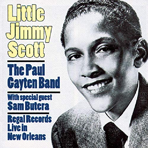 CD cover featuring portrait of singer Little Jimmy Scott with text details.