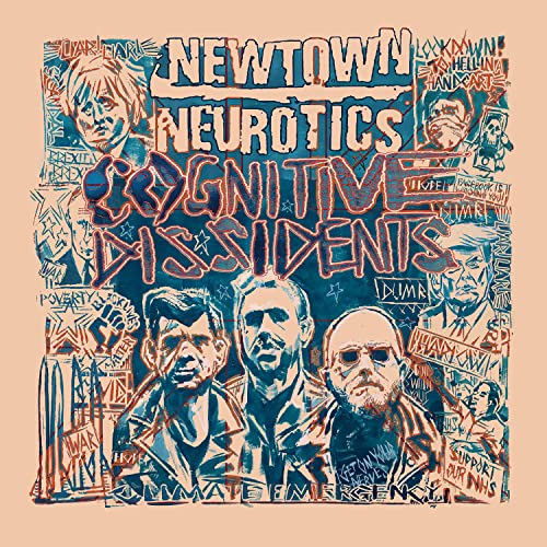 Album cover for Newtown Neurotics’ “Cognitive Dissidents” with collage imagery.