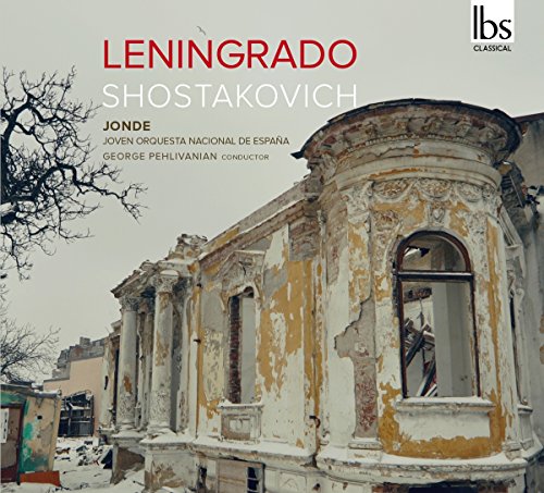 CD cover: dilapidated building, text “Leningrado Shostakovich”, conductor Pehlivanian.